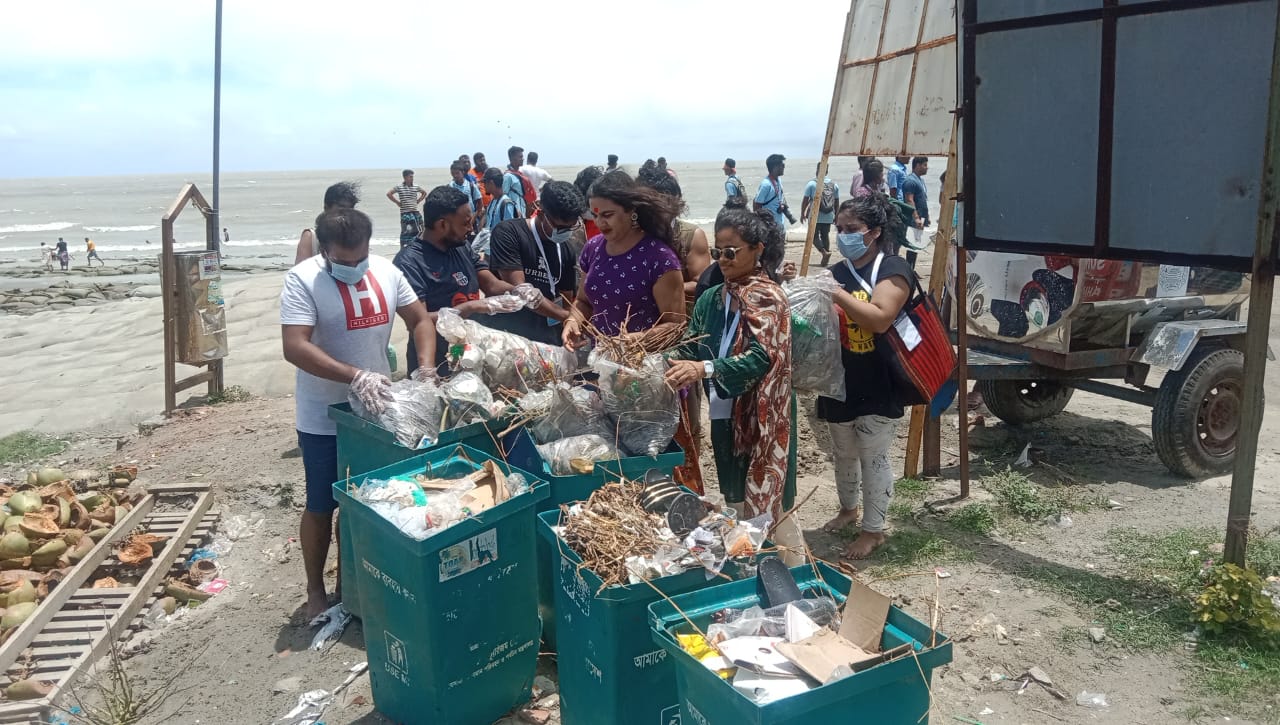 "Promoting inclusion and awareness: third-gender community members engage in a marathon event at Kuakata, advocating for gender rights and environmental conservation." Voice7 News 